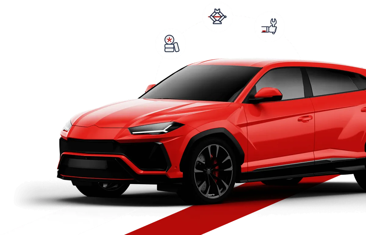 Voiture rouge après réparation