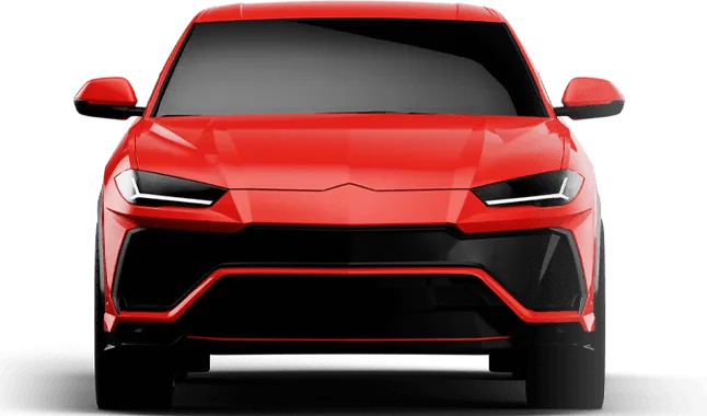 Avant de voiture rouge repeinte
